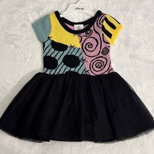 Disney Tim Burton's Nightmare Before Christmas Sweater Dress Black, Yellow, Pink